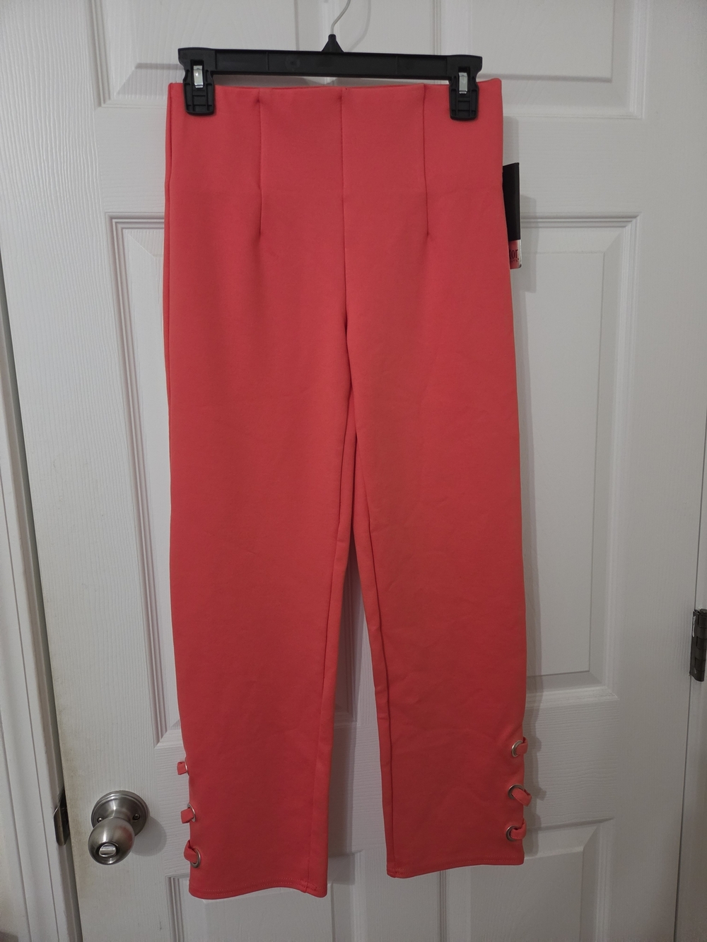 Slim Factor Women’s Coral Straight-Leg Pants with Side Ring Details size S NWT